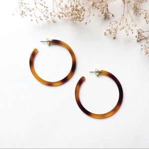 Tortoiseshell Acetate Acrylic Hoop Earrings